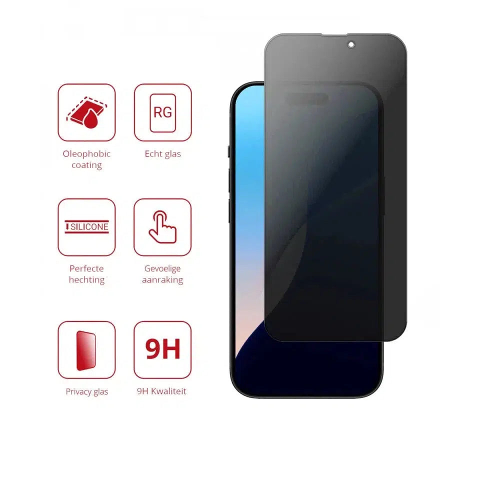 Apple iPhone 16 9H Tempered Glass Screen Protector Privacy