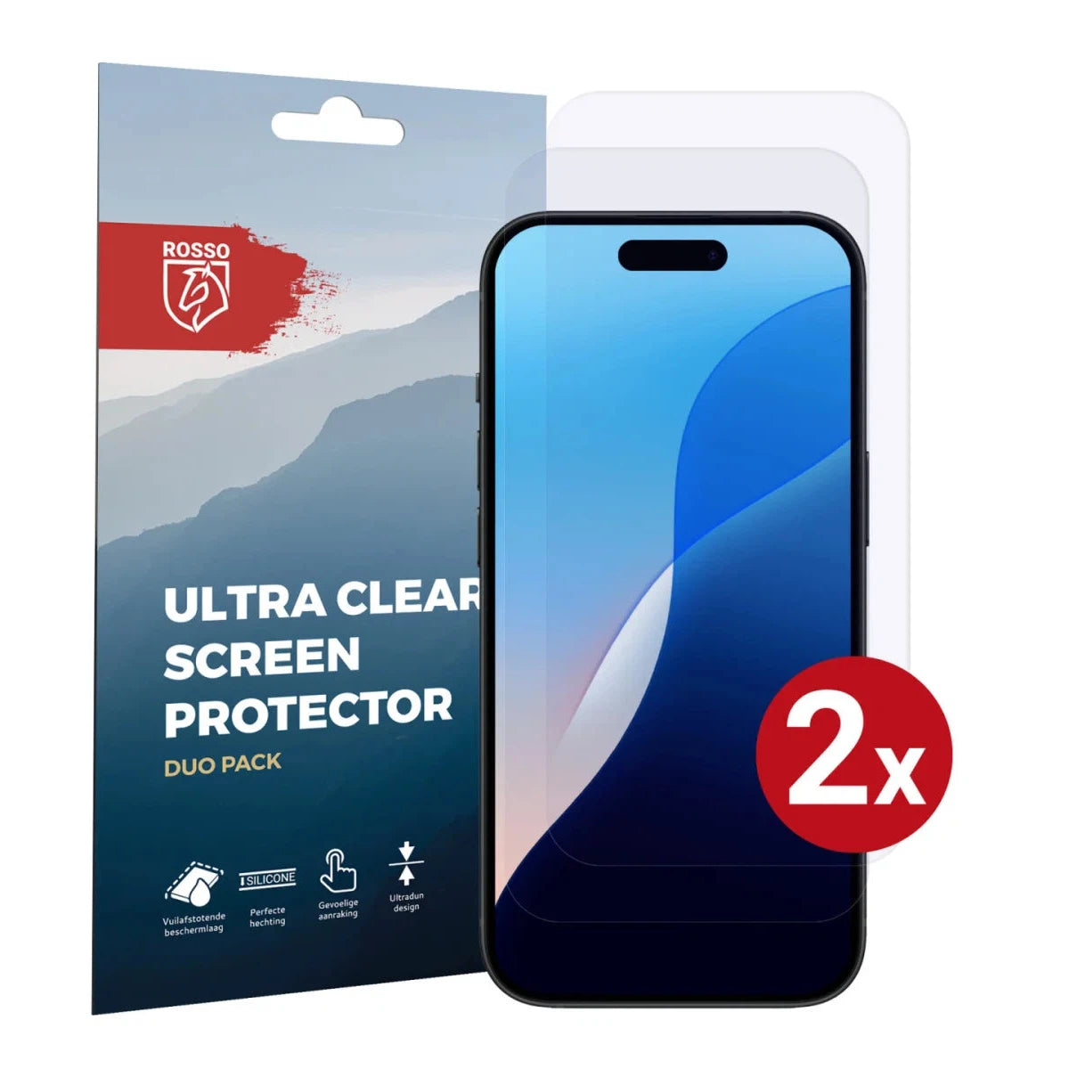 Rosso iPhone 16 Pro Max Screen Protector Case Friendly Folie Duo Pack