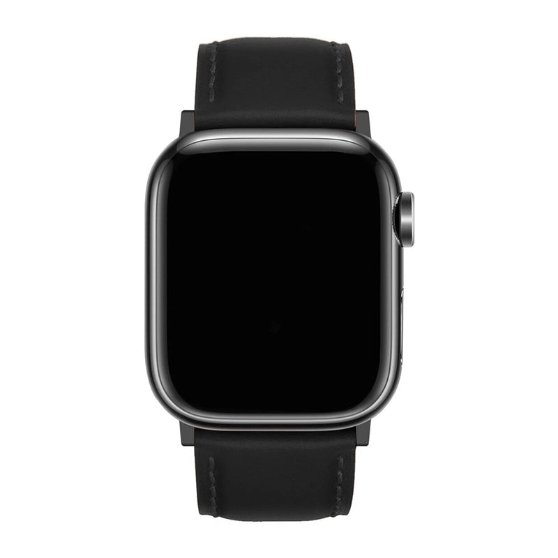 Genuine Leather Apple Watch Band - Black