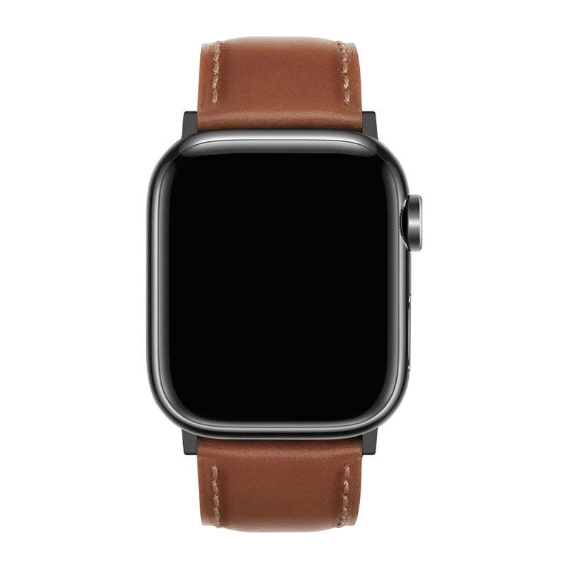 Genuine Leather Apple Watch Band - Brown