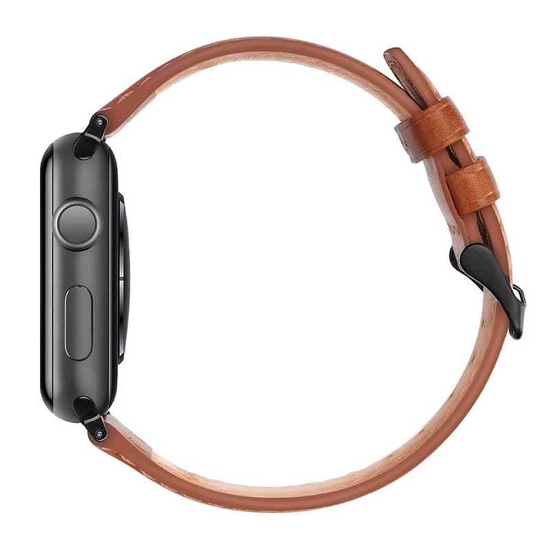 Genuine Leather Apple Watch Band - Brown