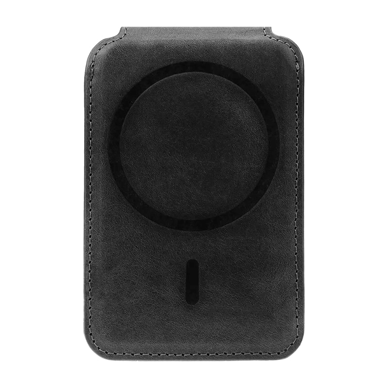 Genuine Leather MagSafe Card Holder - Black