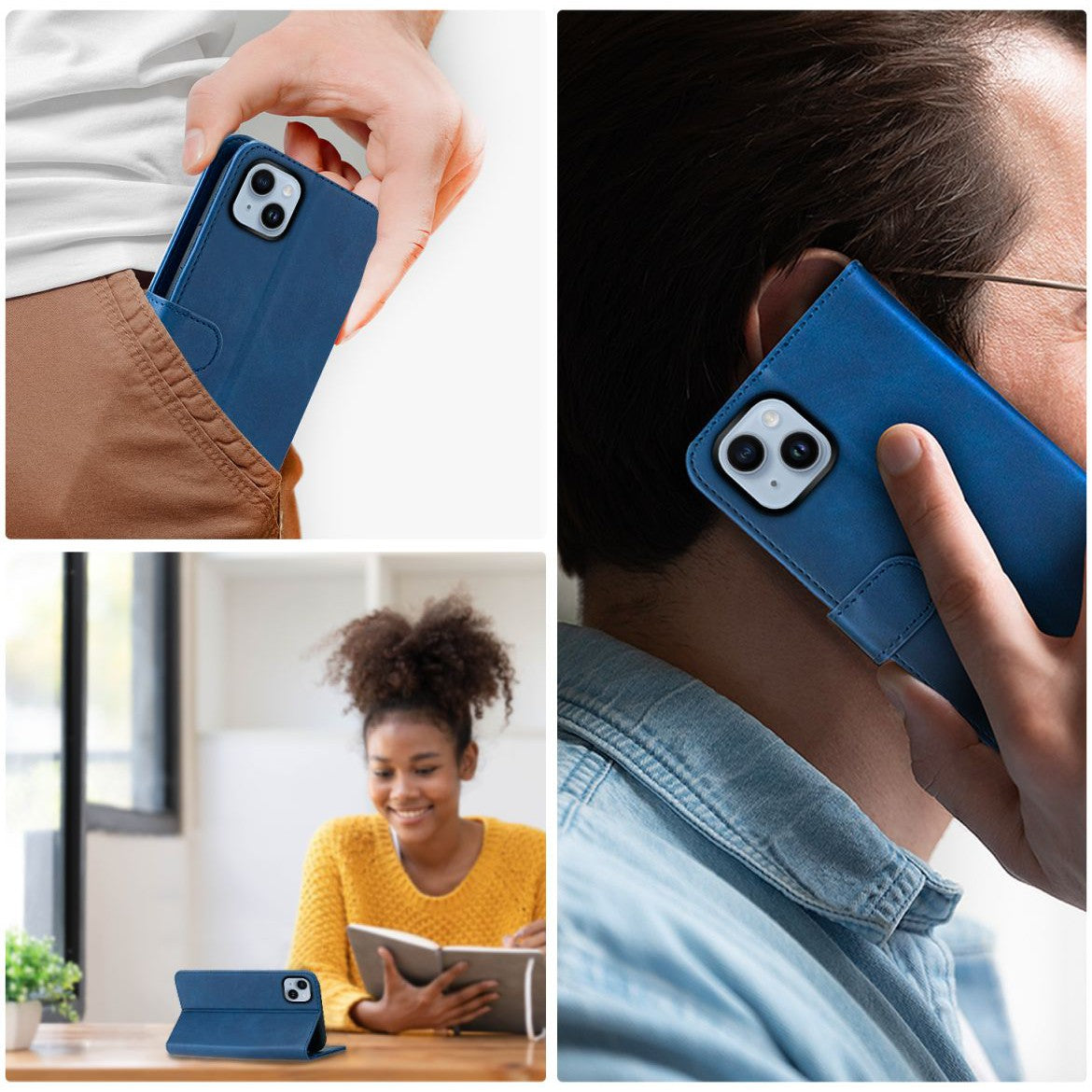 Apple iPhone 14 Plus Hoesje Book Cover Wallet Blauw