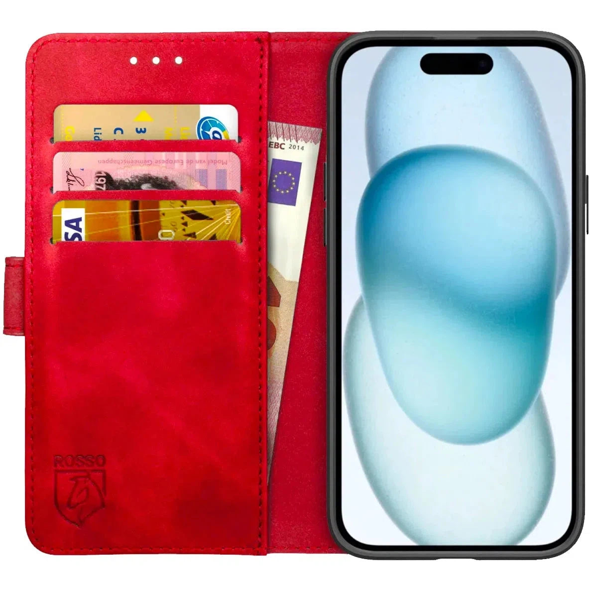 Premium Apple iPhone 15 Plus Hoesje Book Case Wallet - Rood