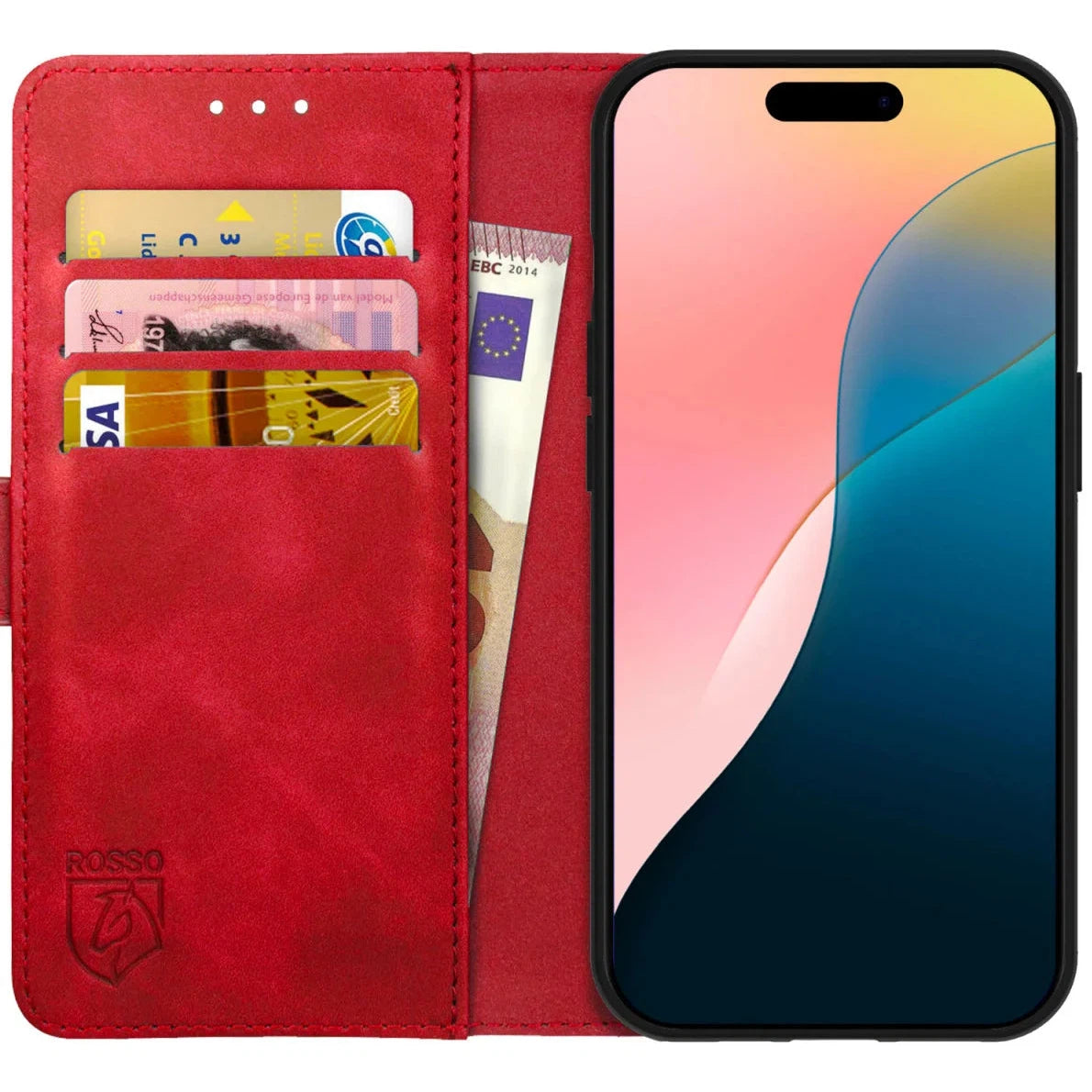 Rosso Element Apple iPhone 16 Plus Hoesje Book Case Wallet Rood