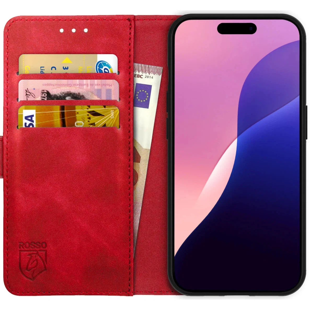 Rosso Element Apple iPhone 16 Pro Hoesje Book Case Wallet Rood