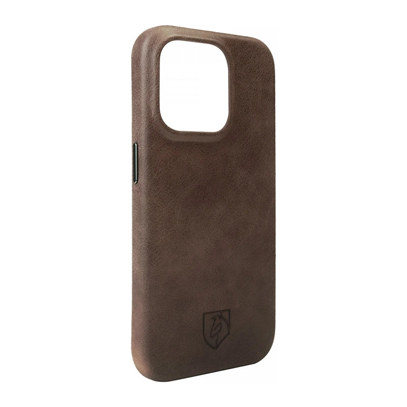 Stylish Genuine Leather Back Cover with MagSafe - Brown