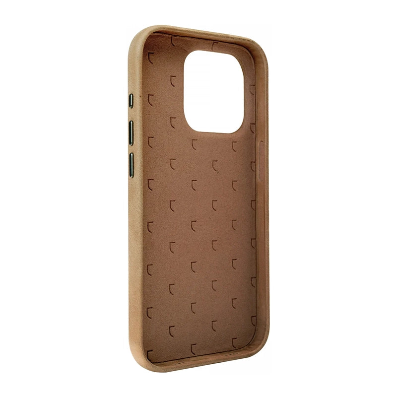 Stylish Genuine Leather Back Cover with MagSafe - Light Brown