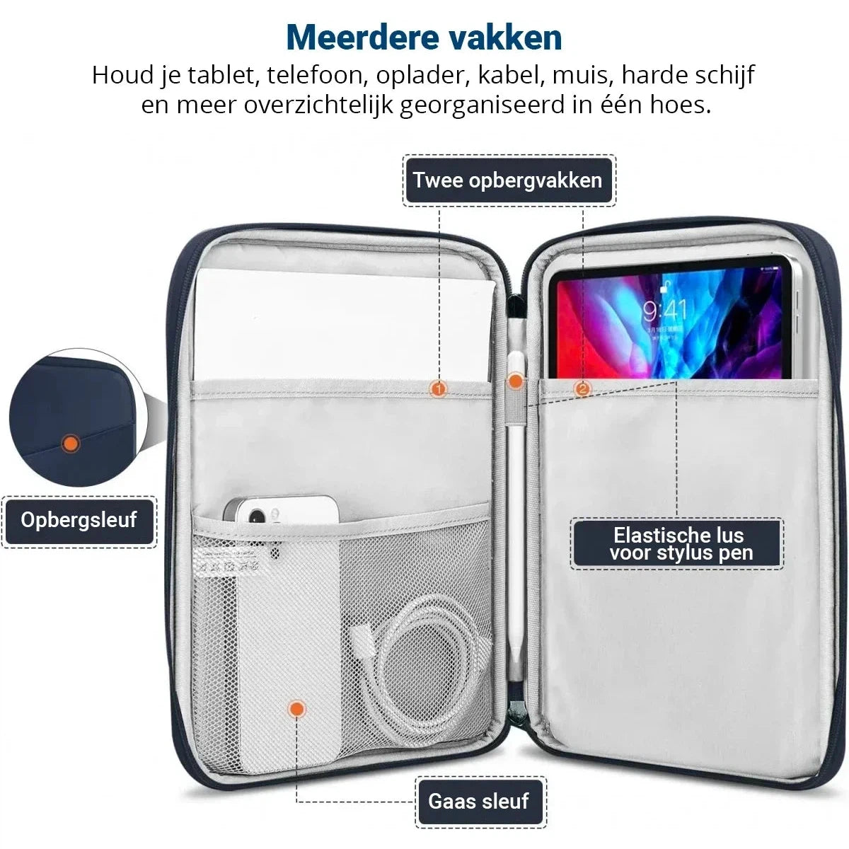 Universele Bescherm Hoes - iPad / Tablet Tas - Sleeve tot 12.9 Inch