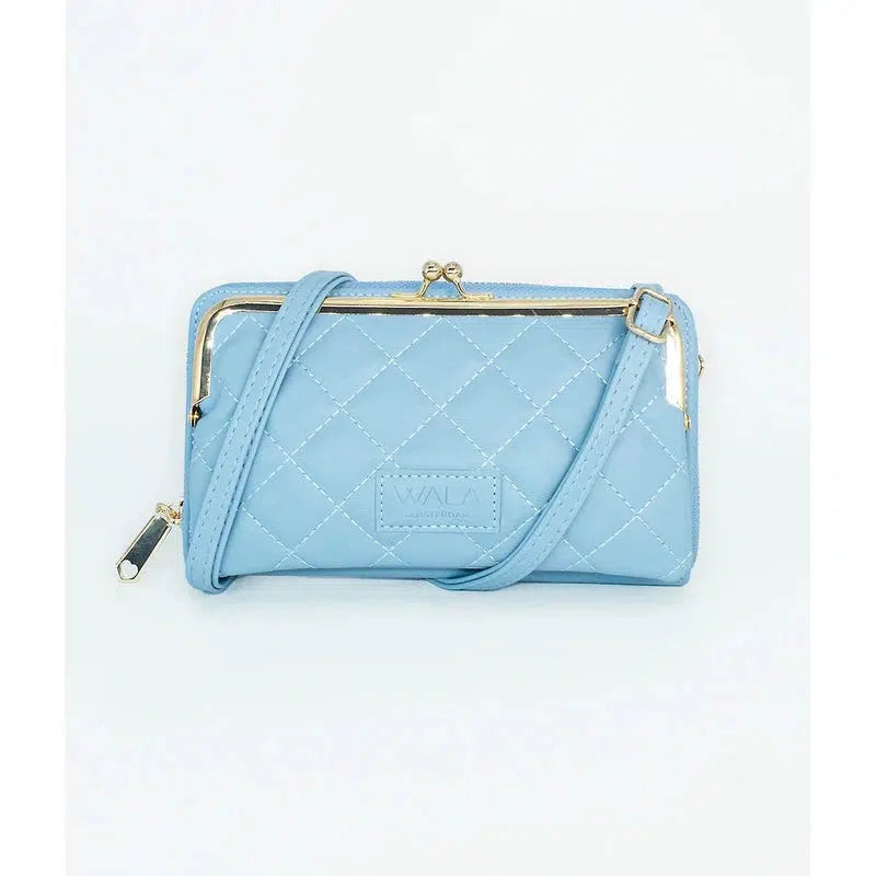 WALA AMSTERDAM® Julia Vegan Lederen Telefoontasje Crossbody - Blauw