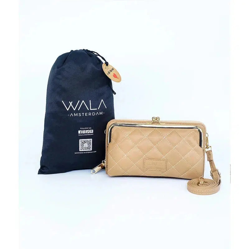 WALA AMSTERDAM® Julia Vegan Lederen Telefoontasje Crossbody - Khaki