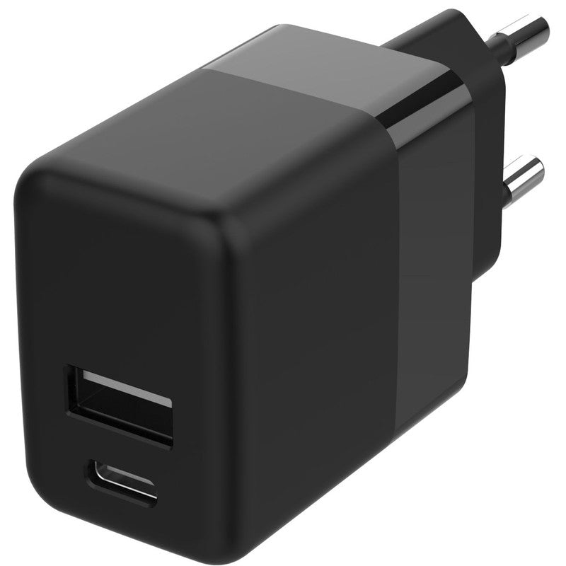 Wall Charger - Oplader - USB-C en USB aansluiting - Power Delivery - 20 Watt - Black